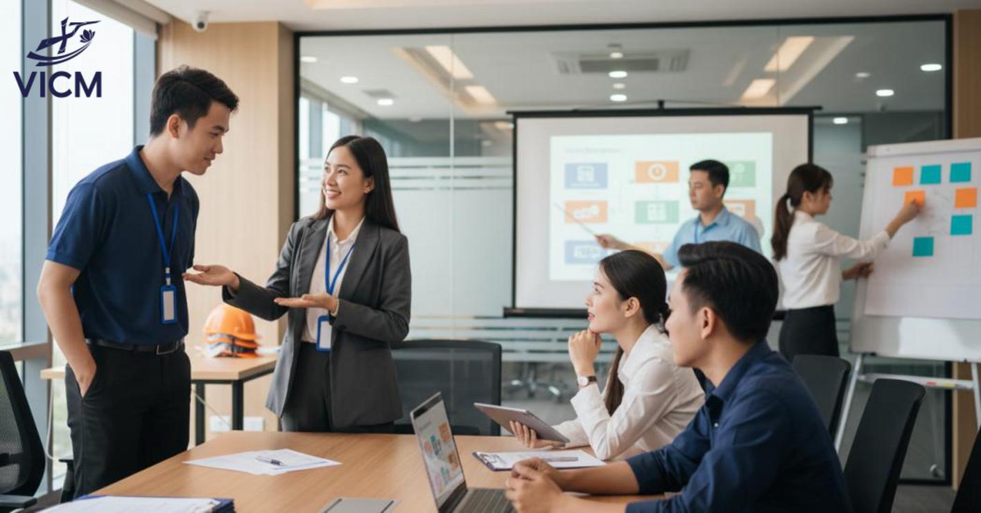 Nhân sự trẻ đi quốc tế cần kỹ năng ứng xử, chịu áp lực và phối hợp qua đào tạo thực hành. Nhân sự trẻ đi quốc tế cần kỹ năng ứng xử, chịu áp lực và phối hợp qua đào tạo thực hành.