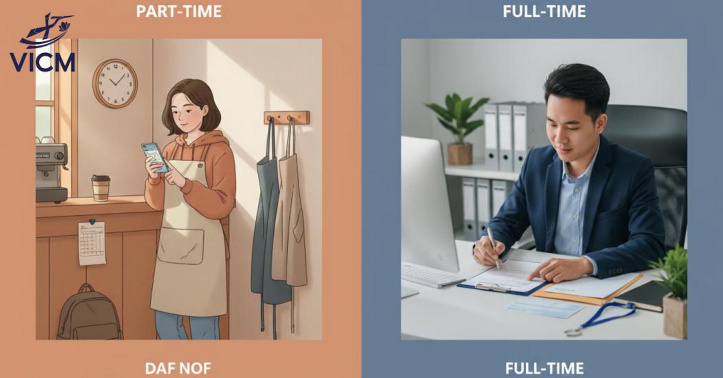 So sánh part time và full time So sánh part time và full time