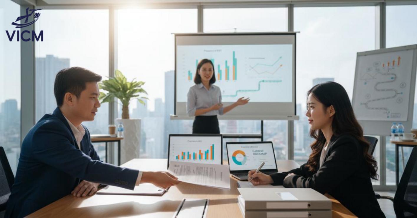 Xem đào tạo như khoản đầu tư đo lường được giúp doanh nghiệp kiểm soát ngân sách và chọn đúng chương trình. Xem đào tạo như khoản đầu tư đo lường được giúp doanh nghiệp kiểm soát ngân sách và chọn đúng chương trình.