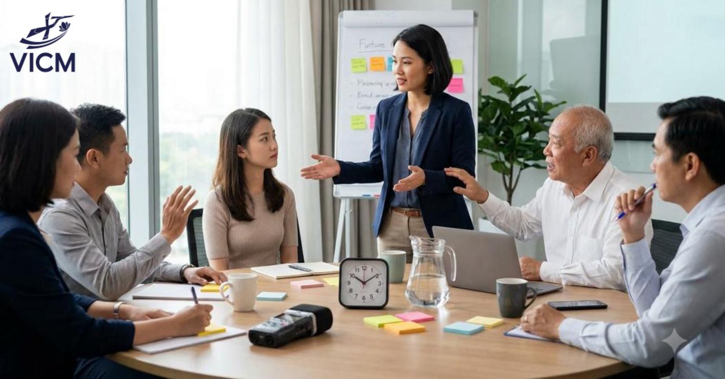 Nâng cao Facilitation Skills cần dựa trên quan sát hành vi, xác định khoảng trống và luyện tập qua các tình huống thực tế. Nâng cao Facilitation Skills cần dựa trên quan sát hành vi, xác định khoảng trống và luyện tập qua các tình huống thực tế.