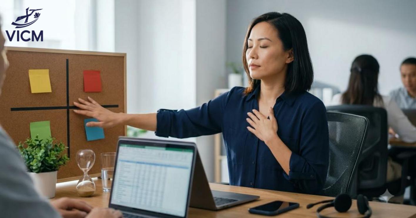 Kỹ năng chịu áp lực là xử lý công việc có hệ thống, ưu tiên rõ ràng và bình tĩnh thích ứng.