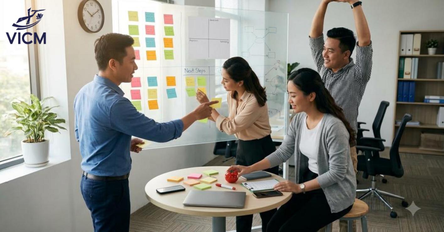 Trì hoãn trong nhóm do mục tiêu mơ hồ; quản lý thời gian đúng cách giúp phối hợp chủ động, hiệu quả hơn. Trì hoãn trong nhóm do mục tiêu mơ hồ; quản lý thời gian đúng cách giúp phối hợp chủ động, hiệu quả hơn.